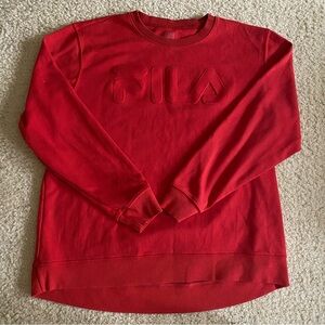 Fila Women's Bold Red Crew Neck Sweater